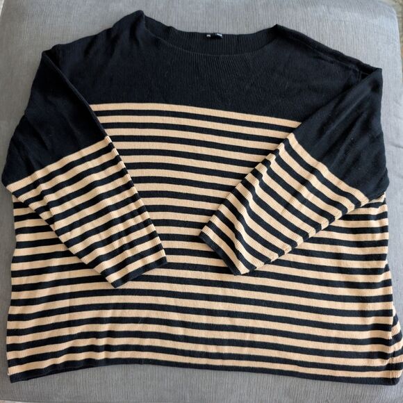 Striped Black and Tan Sweater - Picture 1 of 3